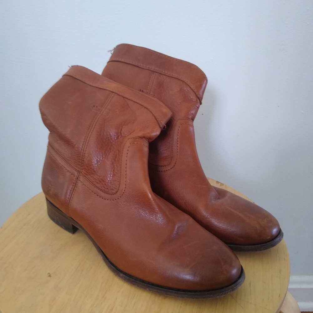 Frye Cognac Ankle Booties